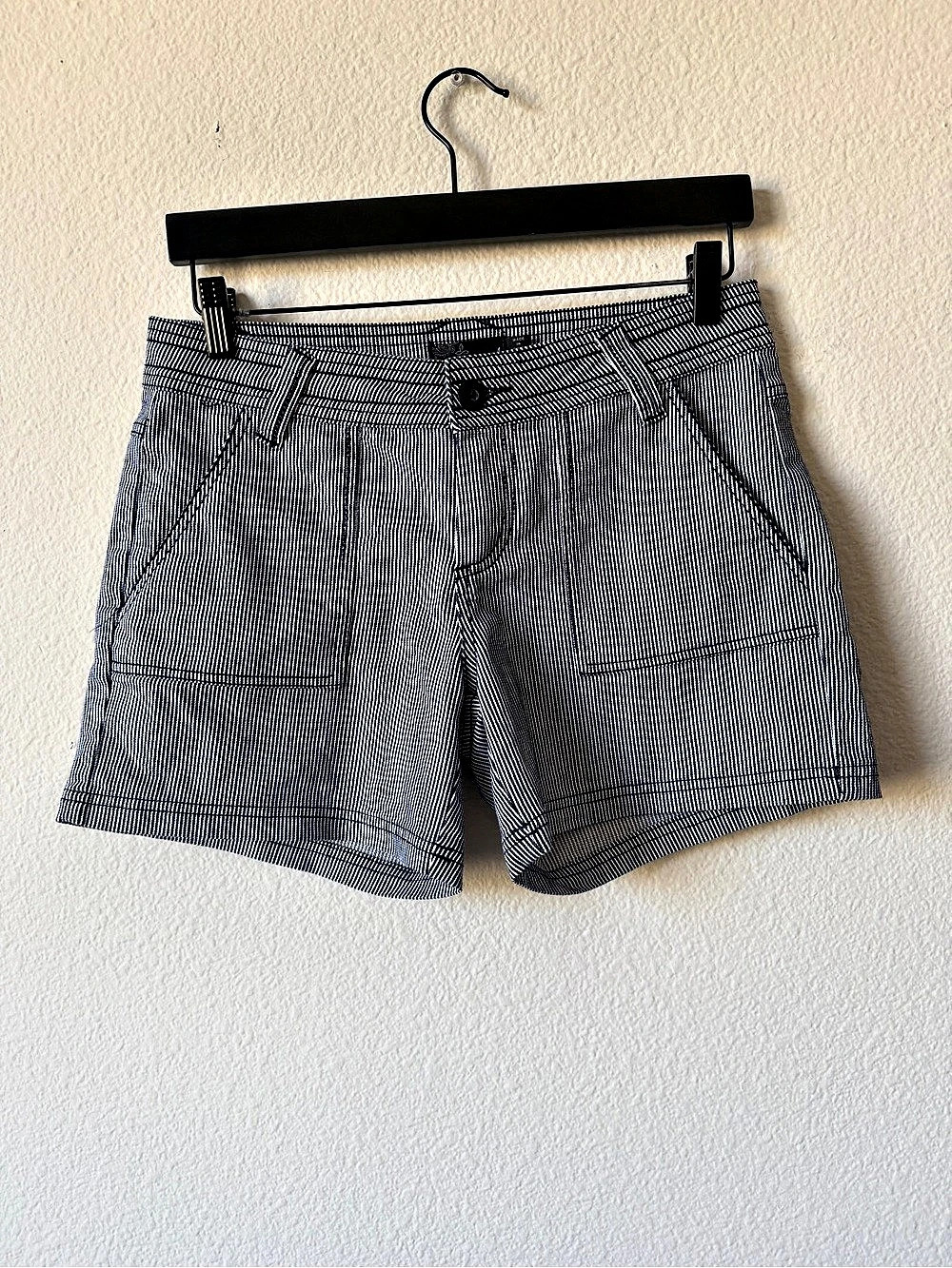 prAna Striped Shorts Blue & White Size 4